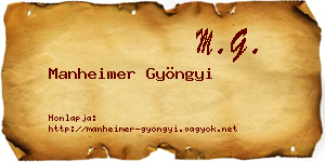 Manheimer Gyöngyi névjegykártya