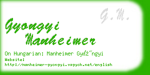 gyongyi manheimer business card